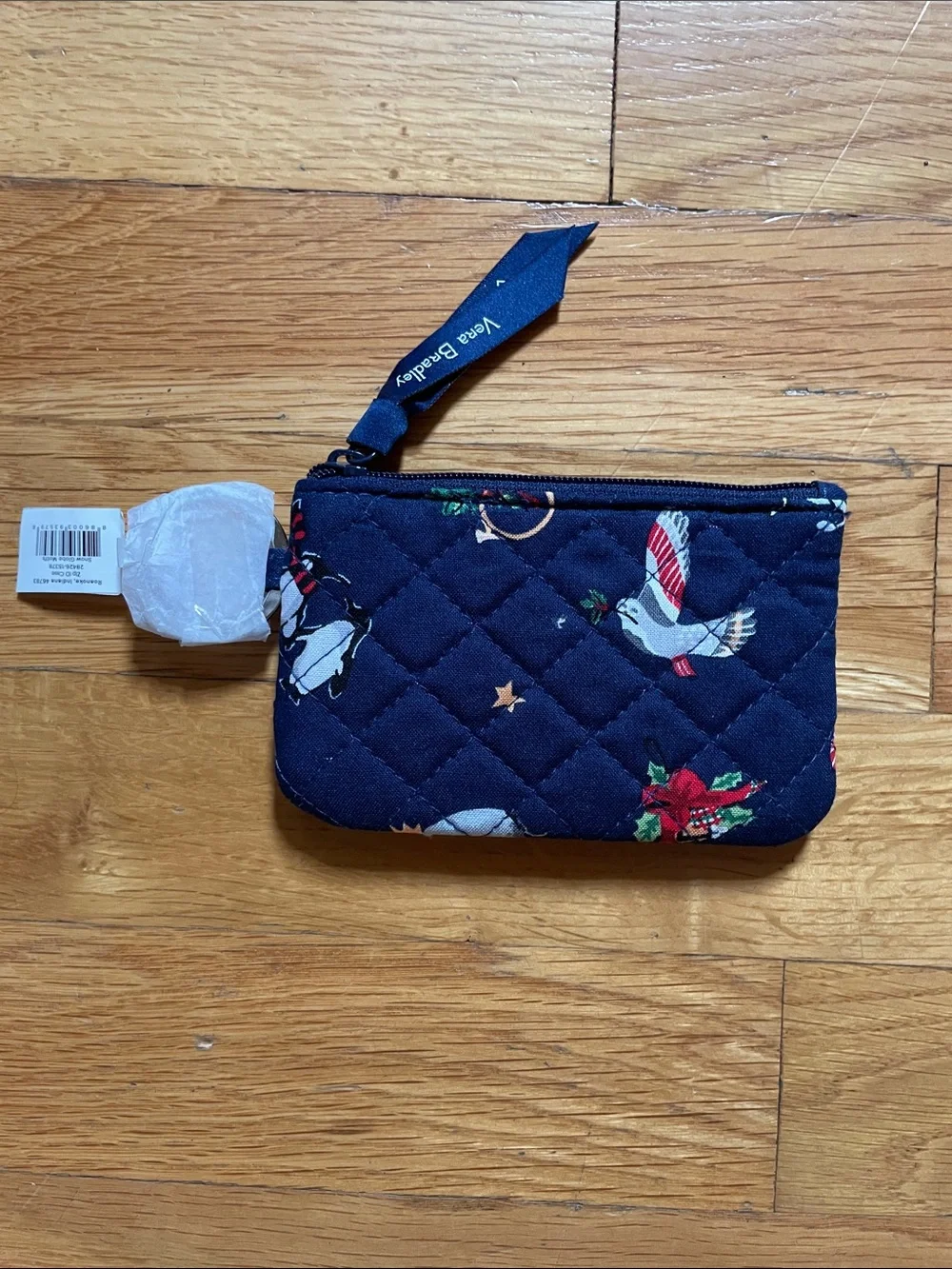 NWT Vera Bradley ‘Snow Globe Motifs’ Navy Quilted ID Pouch